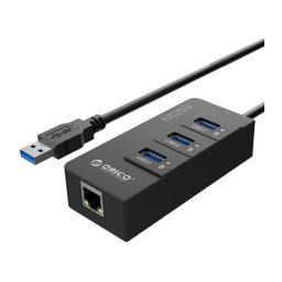 Placa retea Orico HR01-U3 PRO Gigabit cu HUB USB 3.0 Black