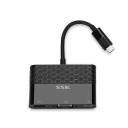 Adaptor SSK SHU-C025 USB 3.0 Type-C - VGA/USB Type-C/USB Type-A cu functie PD