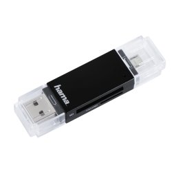 Cititor de carduri Hama OTG USB 2.0 Basic SD/microSD Negru