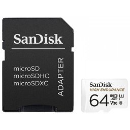 Card de memorie Sandisk High Endurance 64GB Micro SDXC Clasa 10 U3 + Adaptor Sd