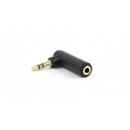 Adaptor Gembird A-3.5M-3.5FL 3.5mm male 3.5mm female Negru