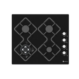 Plita incorporabila Studio Casa NEW CRY SP60 Venezia gaz 4 arzatoare Wok Aprindere electrica Sticla neagra