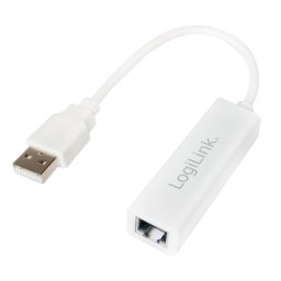 Adaptor Logilink UA0144B USB 2.0 - RJ45 White