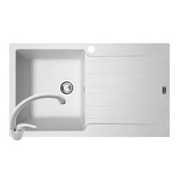 Set Chiuveta bucatarie SIERRA Durothek 1B 1D ST + Baterie OSSIA Pyramis White