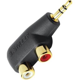 Adaptor AudioQuest 1x Jack 3.5 tata la 2x RCA mama Hard Mini/RCA