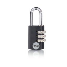 Lacat Yale YE3CB/28/126/1/BK din aluminiu cu cifru 28mm Negru