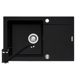 Chiuveta Pyramis MIDO 79x50 1B 1D + Baterie ASALIA Carbon