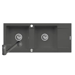 Set Chiuveta bucatarie Pyramis MIDO 116x50 2B 1D + Baterie FIDO Grey