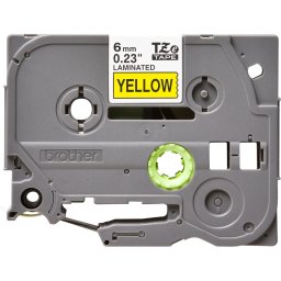 Banda Laminata Brother TZE-611 6mm 8m Pentru Imprimante Brother P-touch TZ / TZe Negru Pe Galben