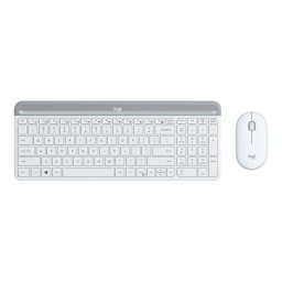 Kit Logitech MK470 Tastatura USB Layout US White + Mouse Optic USB Alb