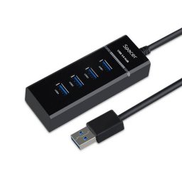 Hub USB Spacer SPH-4USB30-01 4x USB 3.0 conectare prin USB 3.0 Negru