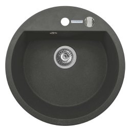 Set Chiuveta bucatarie granit MIDO 1B Ã51 + Baterie ASALIA Pyramis Black