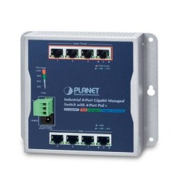 Switch Industrial Planet WGS-804HPT 8 porturi Blue Grey