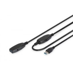 Cablu extensie Digitus DA-73107 USB 3.0 male - USB 3.0 female 20m Negru