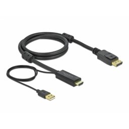 Cablu Delock DisplayPort - HDMI 4K 30 Hz 1m Black