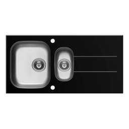 Chiuveta bucatarie Pyramis Concerto 100x50 1/2B 1D Black Glass Inox
