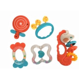 Set 5 jucarii zornaitoare Lorelli diverse forme 0 luni+ Multicolor