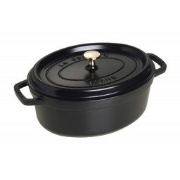 Oala Staub 4.2L Oval Cocotte 29cm Black Cast Iron