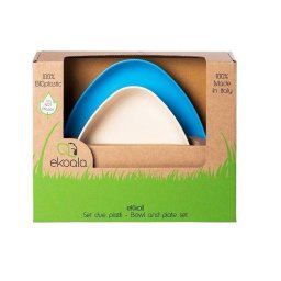 Set 2 farfurii eKoala eKkoli BIOplastic White / Blue