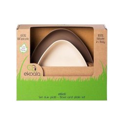 Set 2 farfurii eKoala eKkoli BIOplastic White / Brown