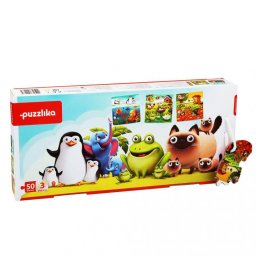 Puzzle 3 in 1 Cubika Animalutele Preferate 48 Piese 3 Ani+