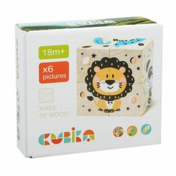 Puzzle din Lemn Cubika Jungla 4 Piese 18 Luni+