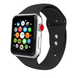 Curea Silicon TECH-PROTECT Icon V2 Compatibila cu Apple Watch 4/5/6/7/8/SE/Ultra 42/44/45/49mm Negru