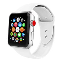 Curea Silicon TECH-PROTECT IUcon V2 Compatibila cu Apple Watch 4/5/6/7/8/SE/ULTRA 42/44/45/49MM Alb