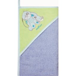 Prosop de baie cu gluga imprimeu velur Womar Zaffiro AN-OW-01-10 100x100cm Albastru / Verde
