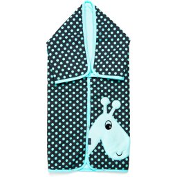 Paturica multifunctionala cu broderie Womar Zaffiro Girafa Grey Turquoise