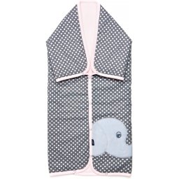Paturica multifunctionala cu broderie Womar Zaffiro Elefant Pink Grey