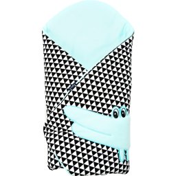 Paturica de infasat multifunctionala cu broderie Womar Zaffiro Crocodil White Black Turquoise