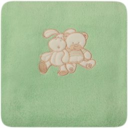 Paturica bebelusi cu broderie Womar Zaffiro Polar Fleece 90x80cm Green
