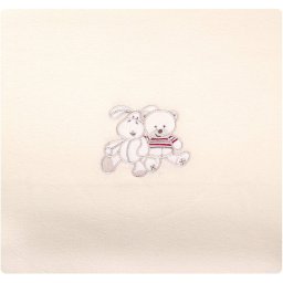 Paturica bebelusi cu broderie Womar Zaffiro Polar Fleece 90x80cm Beige