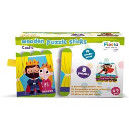 Set puzzle-uri din betisoare lemn Fiesta Crafts Castel 18 Piese 2-5 Ani