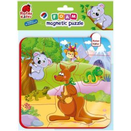 Puzzle magnetic Roter Kafer Animale din Australia 16 Piese 3 Ani+