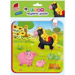 Puzzle magnetic Roter Kafer Ferma Calut si Purcelusi 16 Piese 3 Ani+