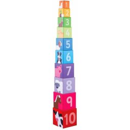 Cuburi de stivuit BigJigs Toys Ferma