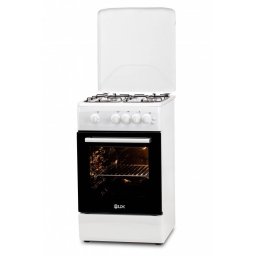 Aragaz LDK 5060 GRAI WH RMV NG 4 Arzatoare Siguranta Grill Rotisor Aprindere Iluminare Capac Metalic Alb
