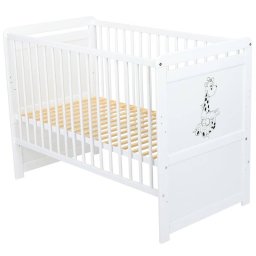 Patut din lemn multifunctional BabyNeeds Nadia II Girafa 120x60cm Alb