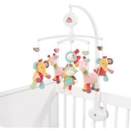 Carusel Muzical Mobil Fehn Safari 40cm +0luni Catifea Multicolor