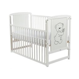 Patut din lemn cu laterala culisanta BabyNeeds Timmi 120x60cm White