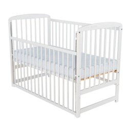 Patut din lemn cu laterala culisanta BabyNeeds Ola 120x60cm White