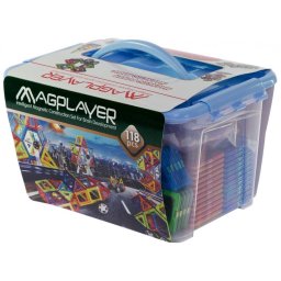 Joc de constructie magnetic MAGPLAYER 118 Piese 3 Ani+