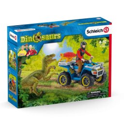 Figurina Schleich Dinosaurs Quad Escape from Velociraptor +4 ani