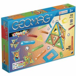 Set de constructie magnetic Geomag Confetti 68 Piese 3 Ani+