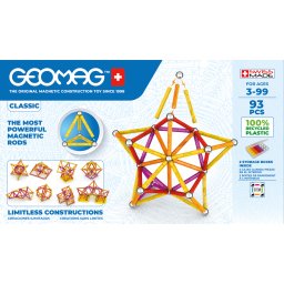 Set de Constructie Magnetic Geomag Classic 273 93 Piese 3 Ani+ Multicolor