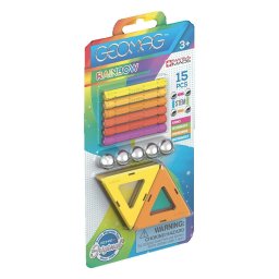 Joc de constructie magnetic Geomag Rainbow Warm 15 piese