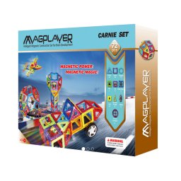 Joc de constructie magnetic MAGPLAYER 72 Piese 3 Ani+