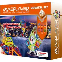 Joc de constructie magnetic MAGPLAYER Carnival Set 46 Piese 3 Ani+